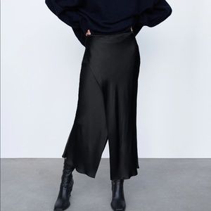 ZARA SKIRTS | SATIN EFFECT MIDI SKIRT